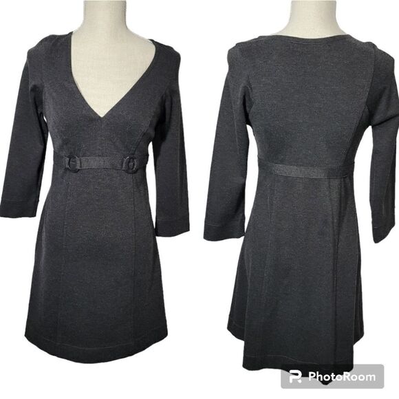 Max studio 3/4  gray knit button accent dress - Picture 1 of 9